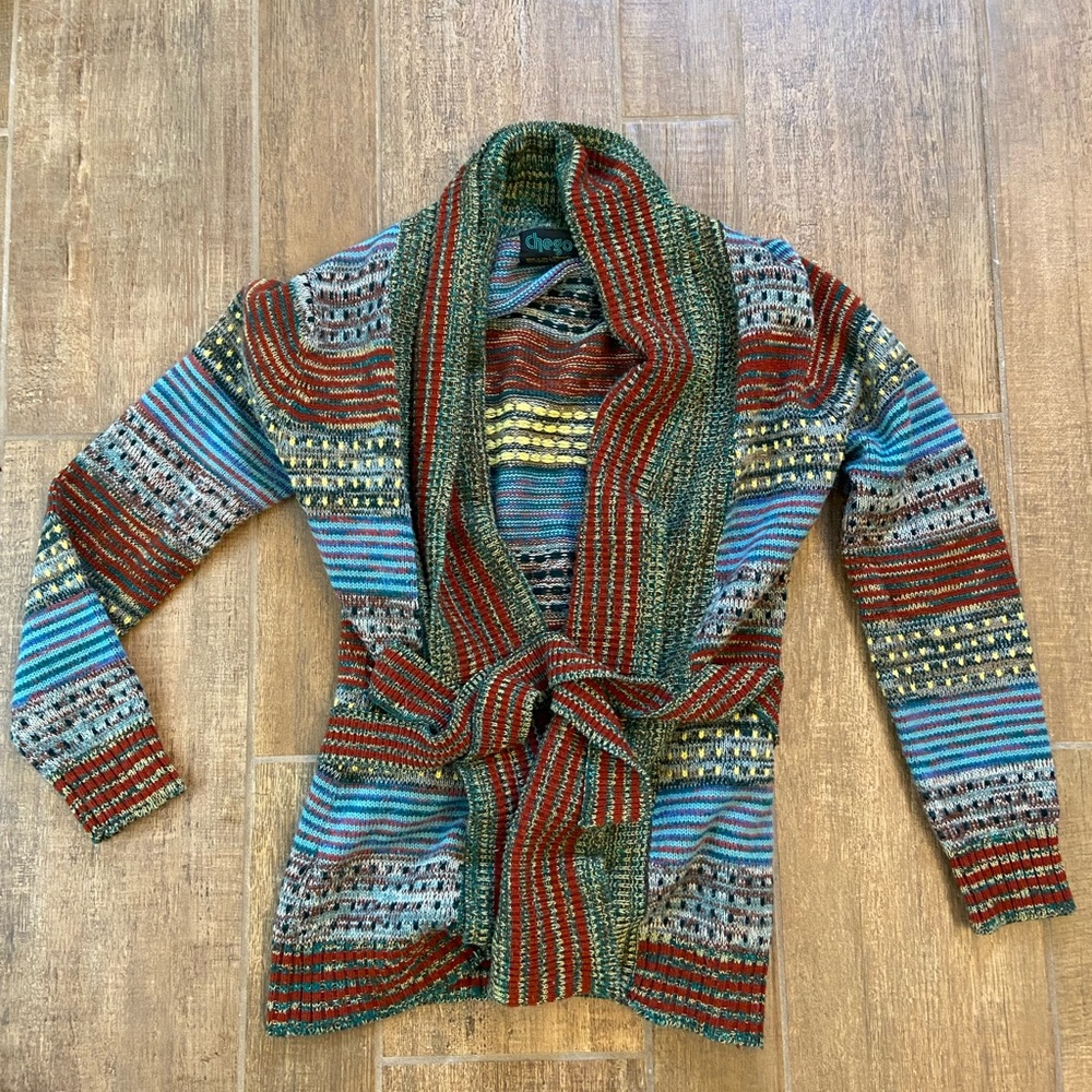 Vintage 70’s Cardigan Sweater with original belt!